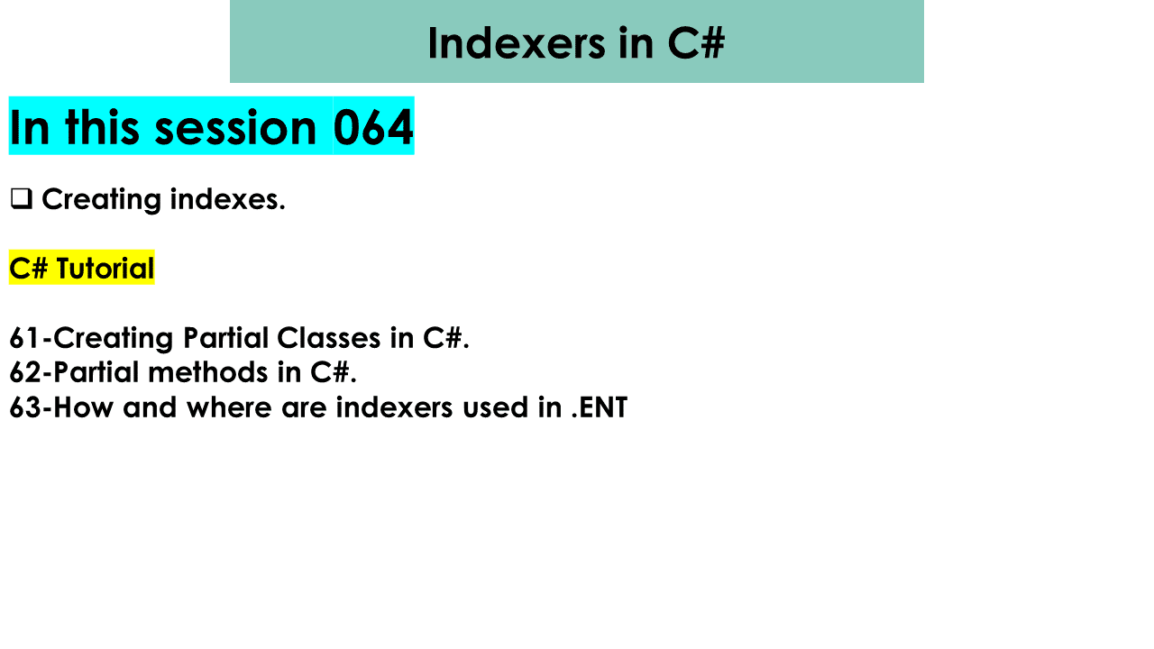 Indexers in c sharp arabic 64